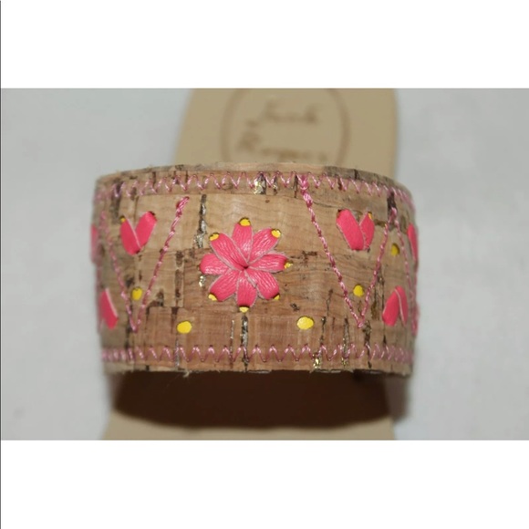 New! Jack Rogers cork embroidered slide sandals - Picture 5 of 8